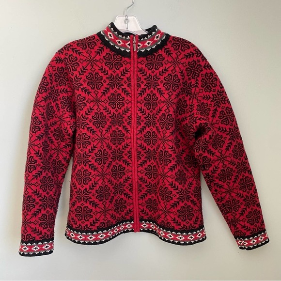 L.L. Bean Sweaters - Vintage LL Bean Zip Up Wool Nordic Fair Isle Knit Sweater